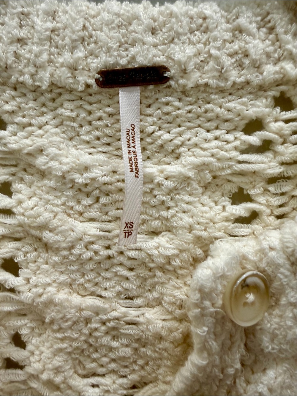 Free People Cream Cable Knit Henley Sweater - Picture 4 of 4